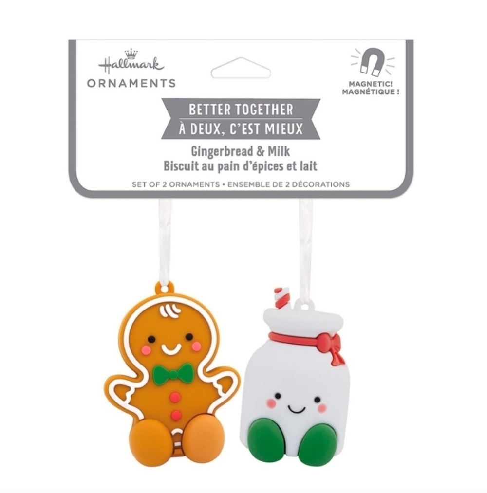 * Hallmark Ornaments Gingerbread And Milk Better Together Magnetic Christmas NWT